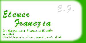elemer franczia business card