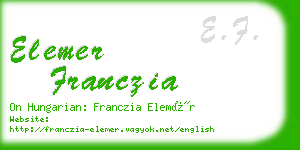 elemer franczia business card